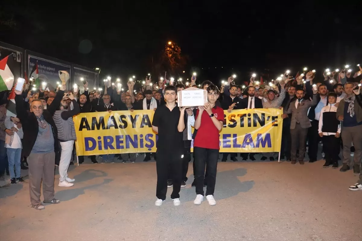 Amasya’da İsrail’e Protesto Yürüyüşü
